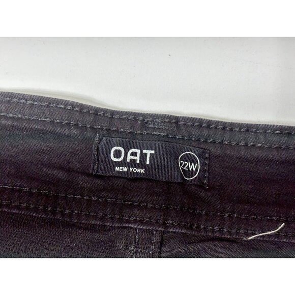 Oat New York Jeans Women's Size 22W High Rise Wide Leg Black Wash Raw Hem Jeans - Picture 4 of 8